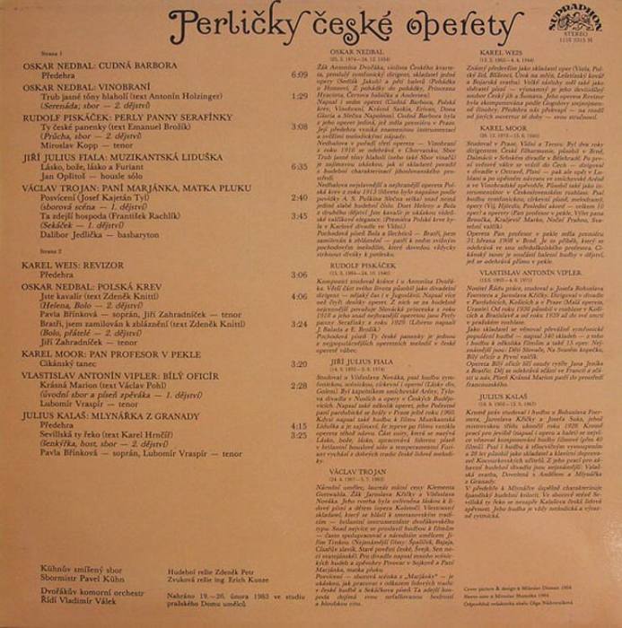 Various Artists - Perličky české operety (LP)