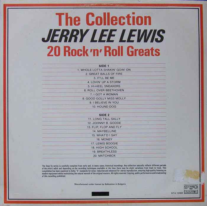 Jerry Lee Lewis - The Collection 20 Rock'N'Roll Greats (LP)