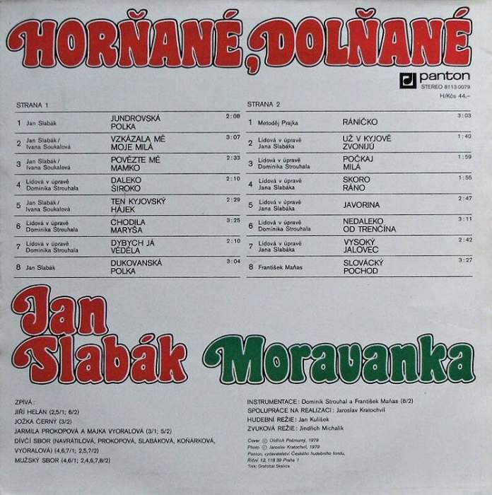 Moravanka Jana Slabáka - Horňané, Dolňané