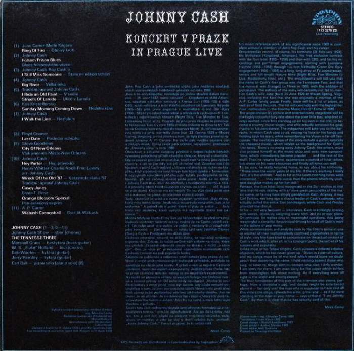 Johnny Cash - In Prague Live (LP)