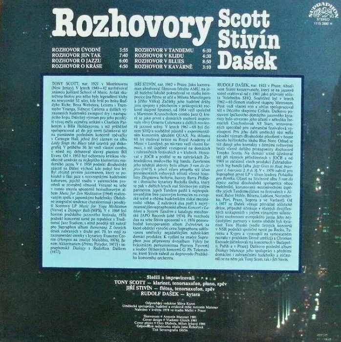 Scott / Stivín / Dašek - Rozhovory (Tony Scott, Jiří Stivín, Rudolf Dašek) (LP)
