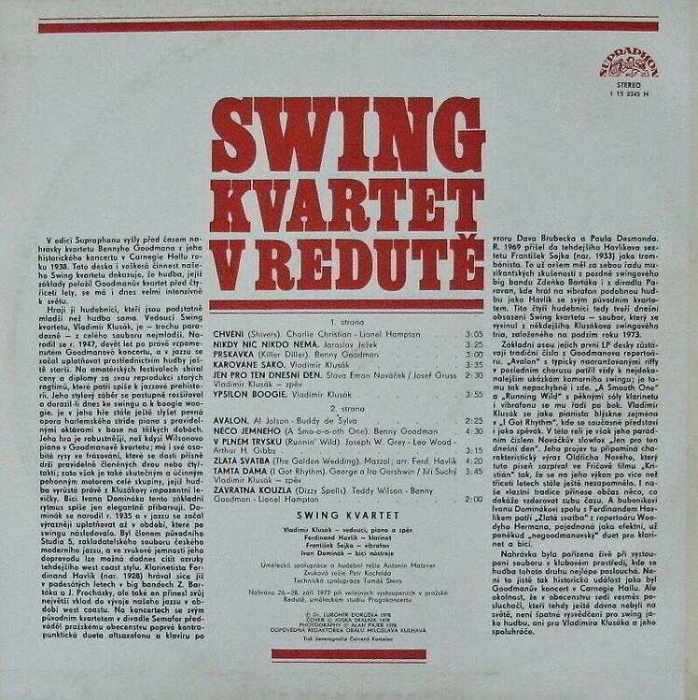 Swing Kvartet - Swing Kvartet v Redutě (LP)
