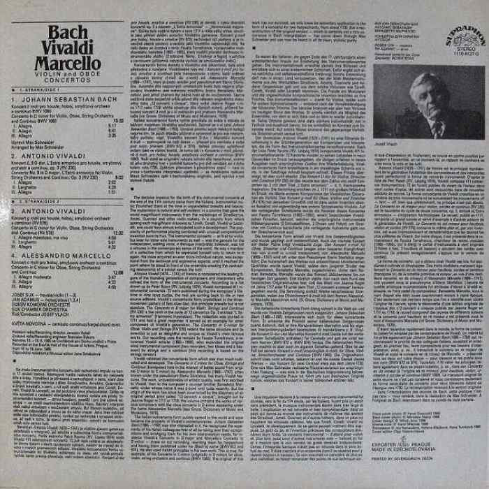 Bach, Vivaldi, Marcello - Violin and Oboe Concertos (LP)
