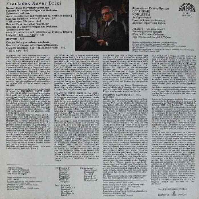 František Xaver Brixi - Organ concertos (LP)