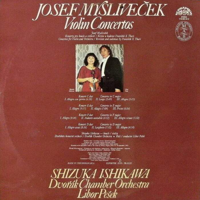 Josef Mysliveček - Shizuka Ishikawa, Dvořák Chamber Orchestra, Libor Pešek - Violin Concertos (2LP)