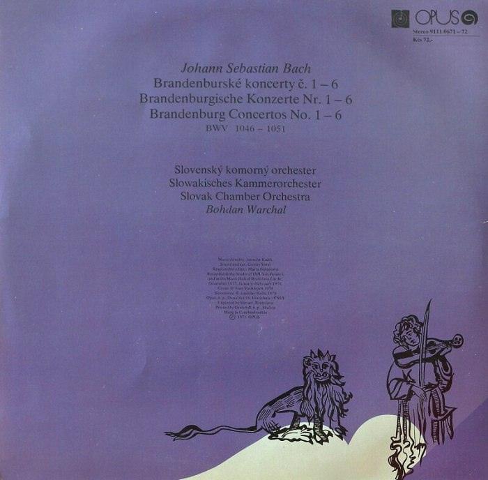 Johann Sebastian Bach - Brandenburské koncerty č. 1 - 6 (2LP)