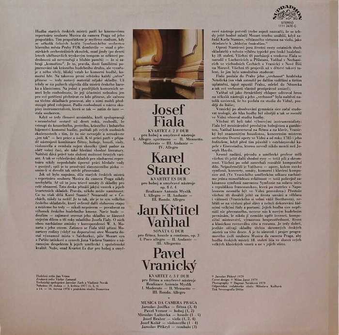 Josef Fiala, Karel Stamic, Jan Křtitel Vaňhal, Pavel Vranický - Josef Fiala, Karel Stamic, Jan Křtitel Vaňhal, Pavel Vranický (LP)