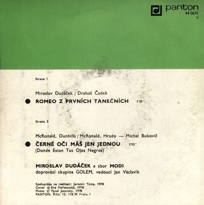 Miroslav Dudáček - Romeo z prvních tanečních / Černé oči máš jen jednou