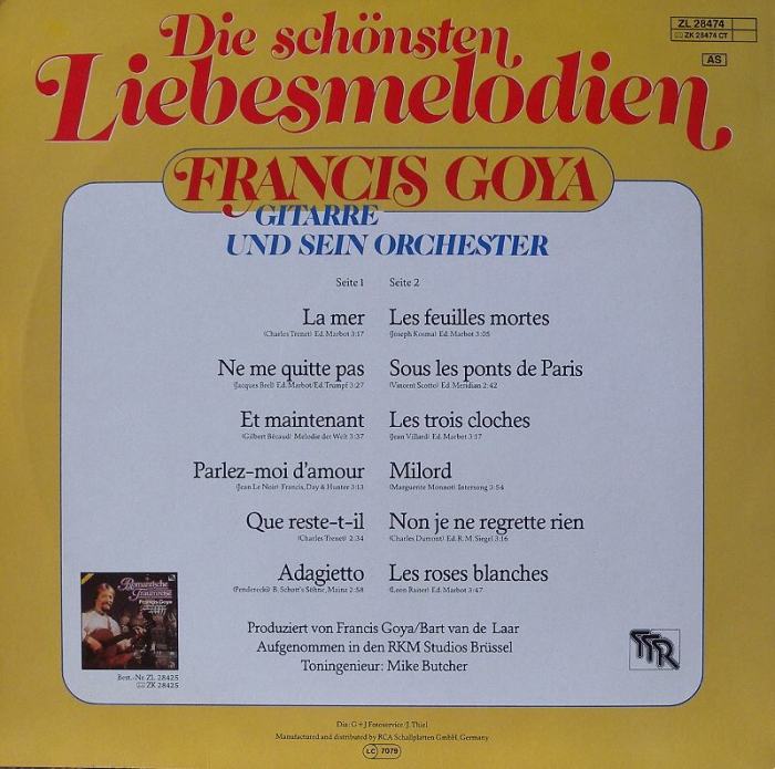 Francis Goya - Die Schönsten Liebesmelodien (gitarre und sein orchester)