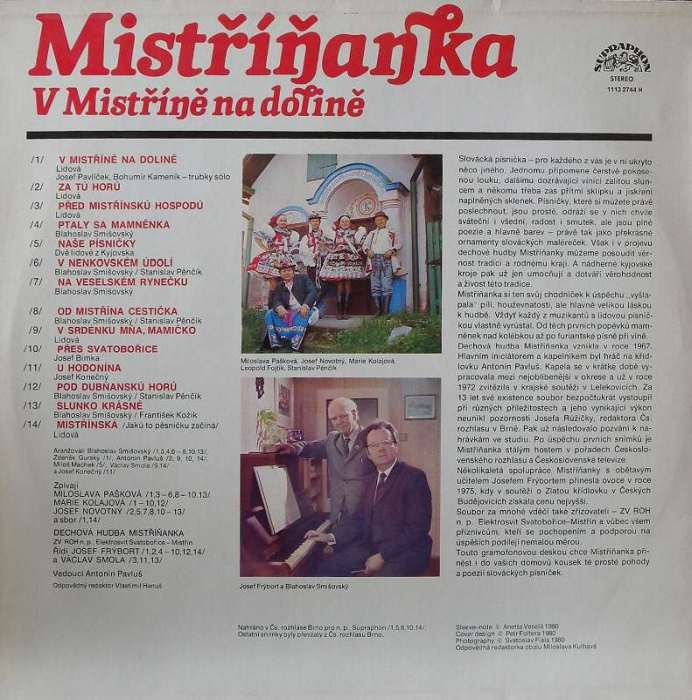 Mistříňanka - V Mistříně na dolině