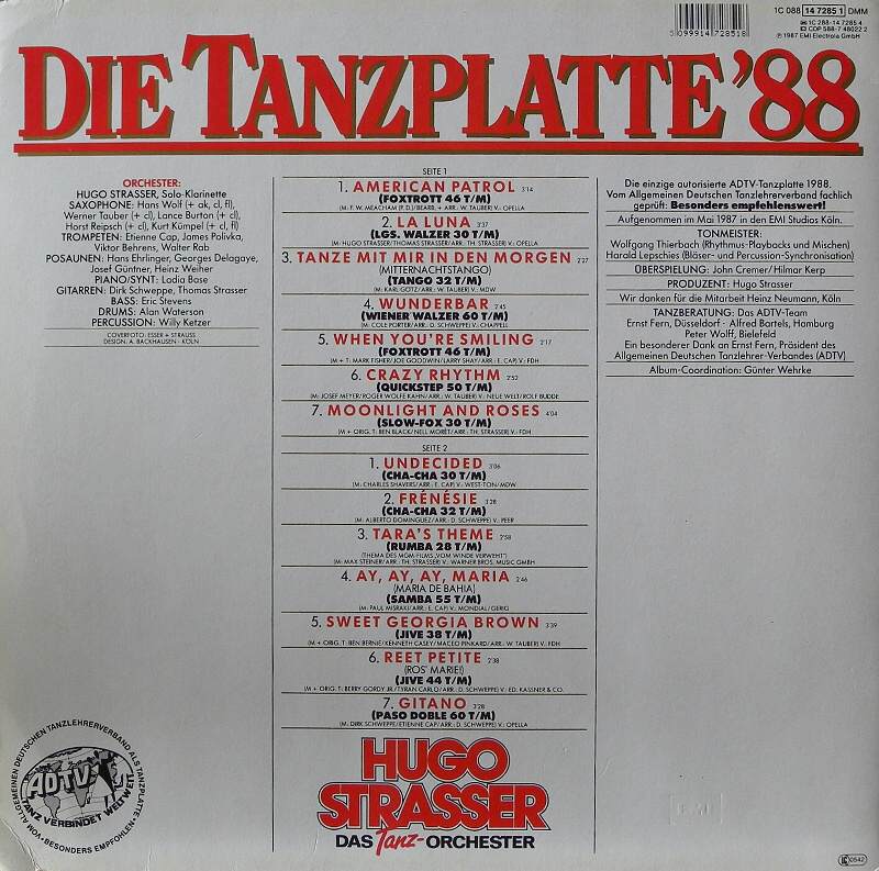 Hugo Strasser und sein tanzorchester - Die Tanzplatte '88