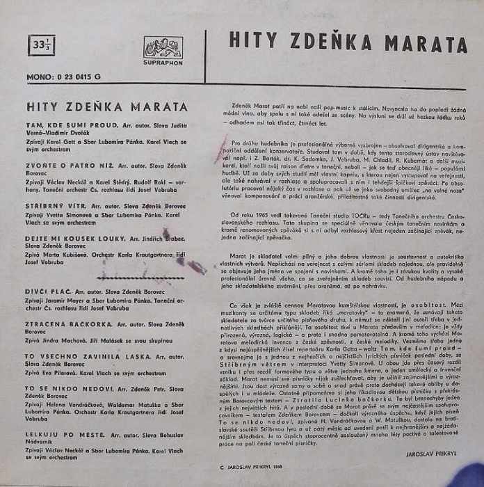 Různí - Hity Zdeňka Marata (10'')