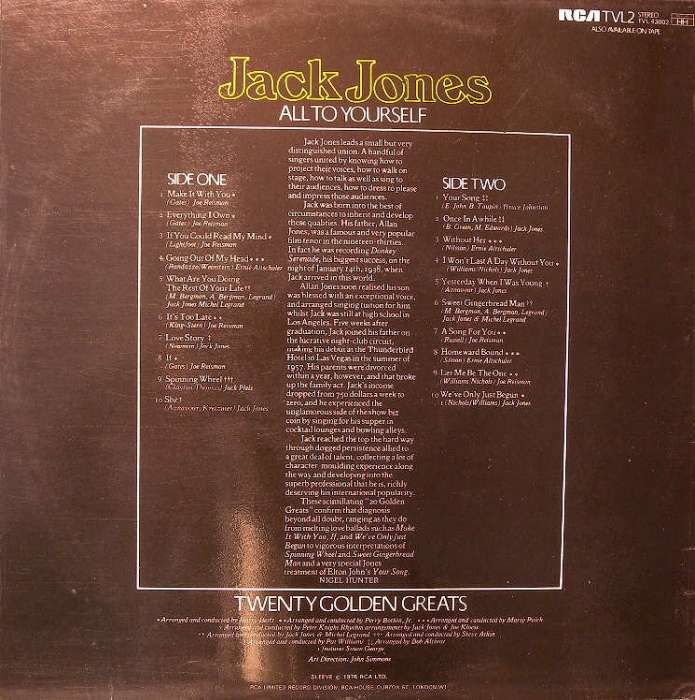 Jack Jones - All To Yourself (20 Golden Greats)