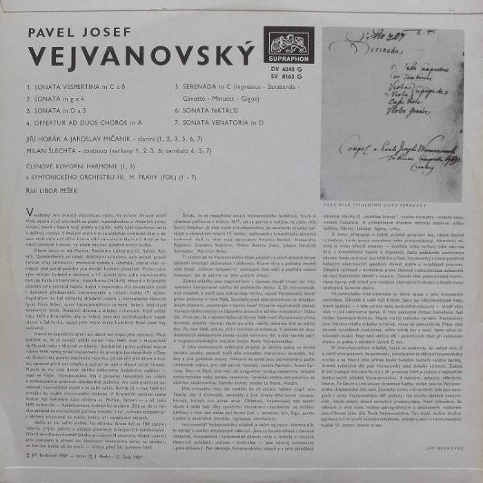 Pavel Josef Vejvanovský - Orchestrální skladby