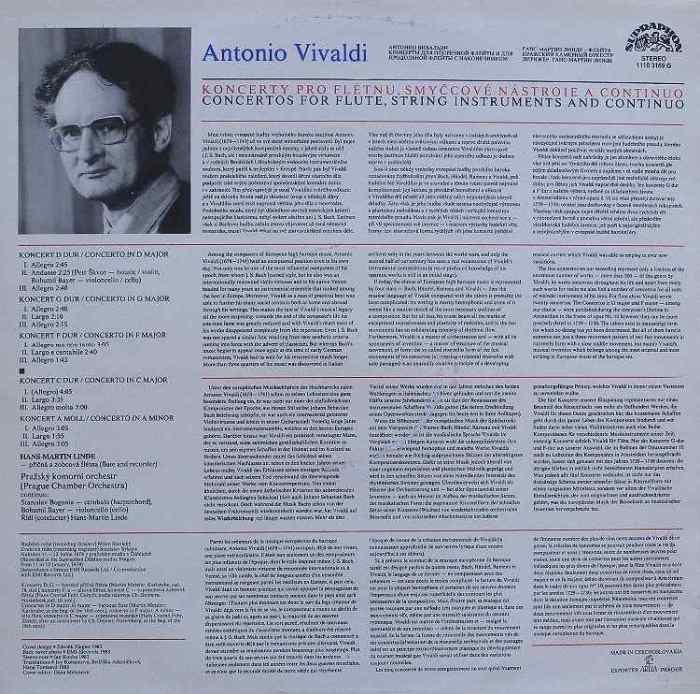Antonio Vivaldi - Koncerty pro flétnu, smyčcové nástroje a continuo