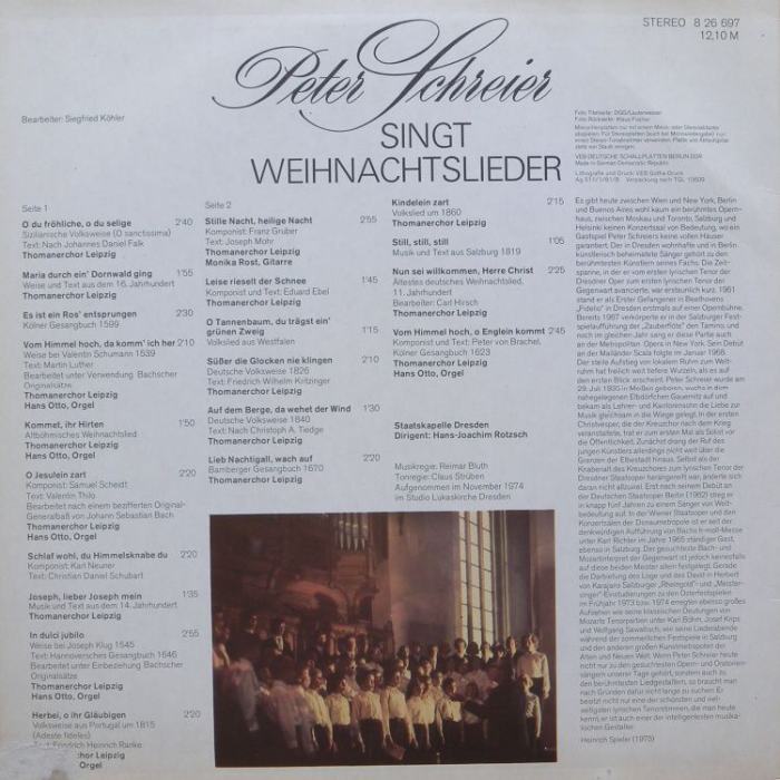 Peter Schreier - Peter Schreier Singt Weihnachtslieder (LP)
