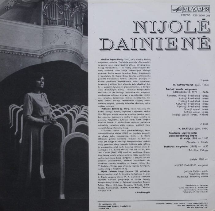 Nijole Dainiene - varhanní recitál
