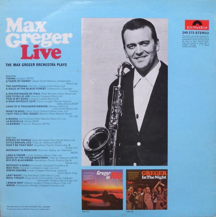 Max Greger Orchestra - Max Greger Live