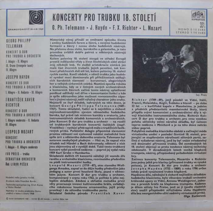 Koncerty pro trubku 18. století (G. Ph. Telemann, J. Haydn, F. X. Richter, L. Mozart)