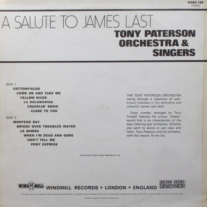 Tony Paterson Orchestra  a  Singers - A Salute to James Last
