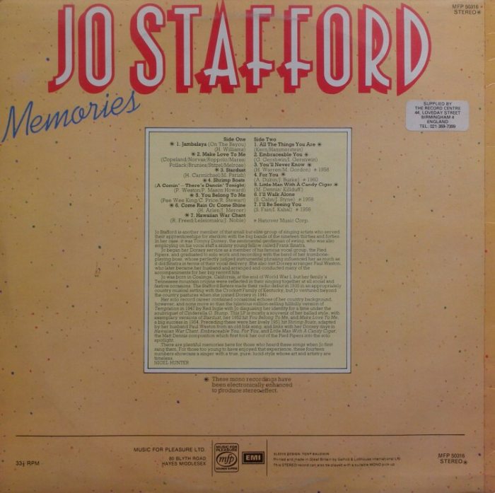 Jo Stafford - Memories