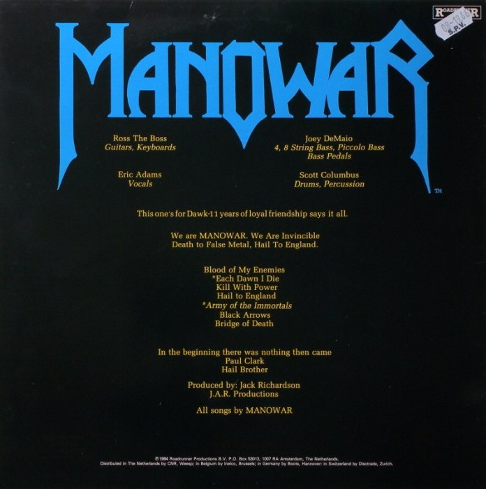 Manowar - Hail To England