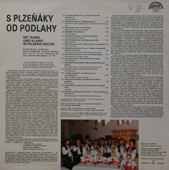 Malá česká dechovka Josefa Krčka - S Plzeňáky od podlahy (LP)