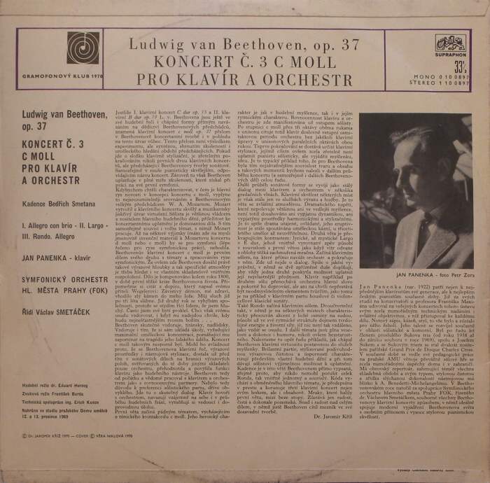 Ludwig van Beethoven - Koncert pro klavír a orchestr č. 3 c moll, op. 37 (LP)