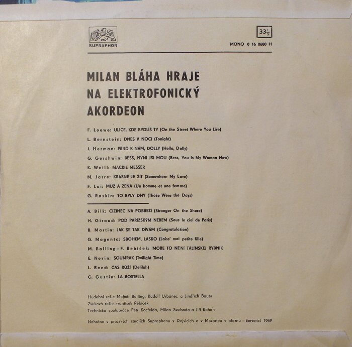 Milan Bláha - Milan Bláha hraje na elektrofonický akordeon