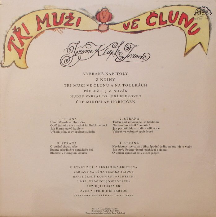 Jerome Klapka Jerome - Tři muži ve člunu (2 LP)