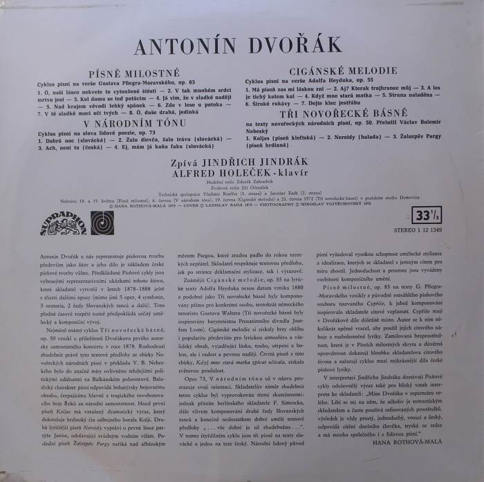 Antonín Dvořák - Písňové cykly