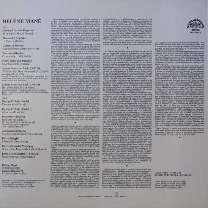 Héléne Mané / Zuzana Růžičková - Soprán / Cembalo