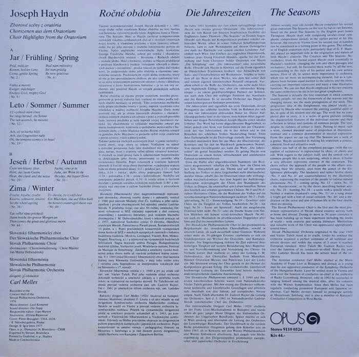 Joseph Haydn - Ročné Obdobia, zborové scény z oratória (LP)