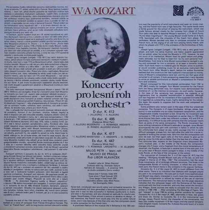 Wolfgang Amadeus Mozart - Koncerty pro lesní roh a orchestr (LP)