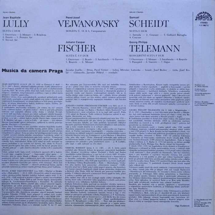 Lully / Vejvanovský / Fischer / Scheidt / Telemann - Suity
