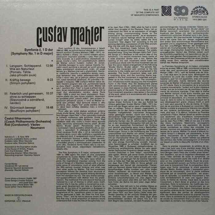 Gustav Mahler - Symfonie č. 1 D dur (LP)