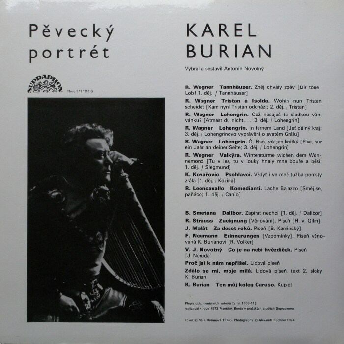 Karel Burian - pěvecký portrét (přepis dokumentárních snímků z let 1905-11)