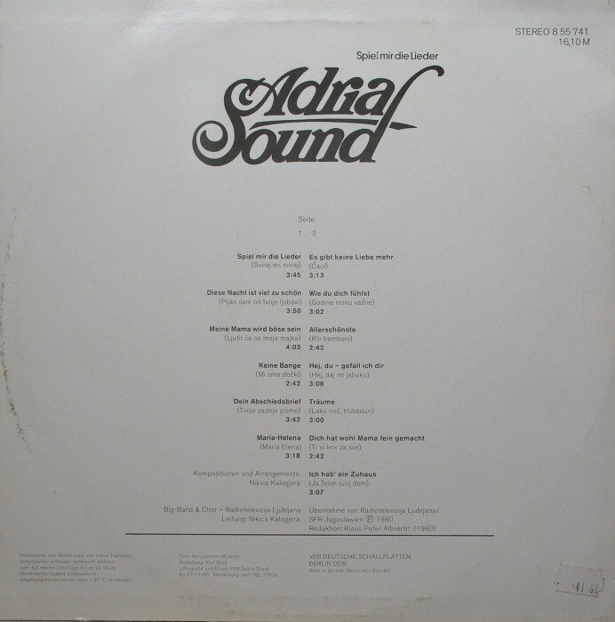 Spiel mir die Lieder Adria Sound