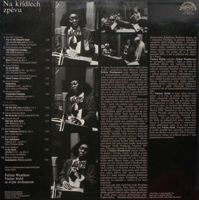 Felicia Weathersová - Na křídlech zpěvu (Orchestr Václava Hybše) (LP)