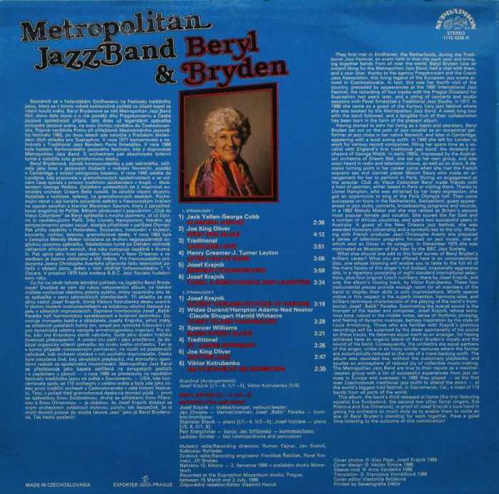 Metropolitan JazzBand & Beryl Bryden - Metropolitan JazzBand & Beryl Bryden (LP)