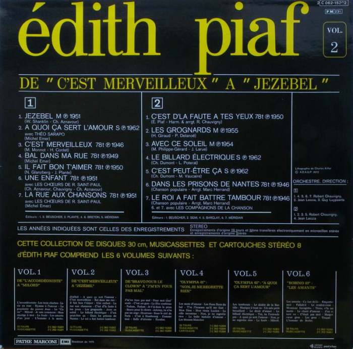 Edith Piaf - Vol. 2: De C'est Merveilleux... à Jézébel