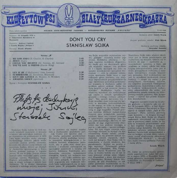 Stanisław Sojka - Don't You Cry