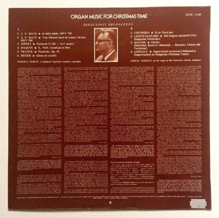 Ferenc Gergely - Organ Music For Christmas Time (LP)