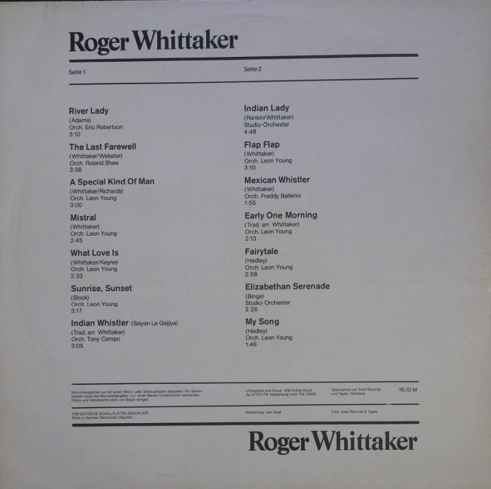 Roger Whittaker - Roger Whittaker (LP)