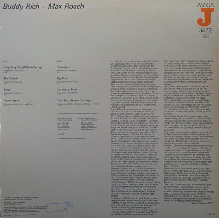 Buddy Rich; Max Roach - Buddy Rich; Max Roach
