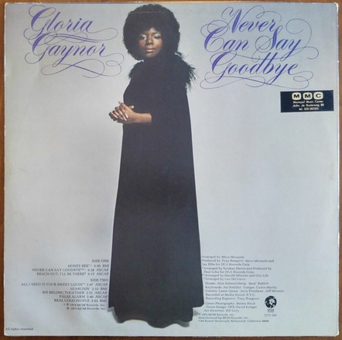 Gloria Gaynor - Never Can Say Goodbye (LP)