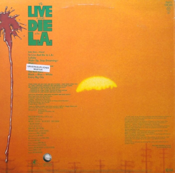 Wang Chung - To Live And Die In L.A. (Music From The Motion Picture)