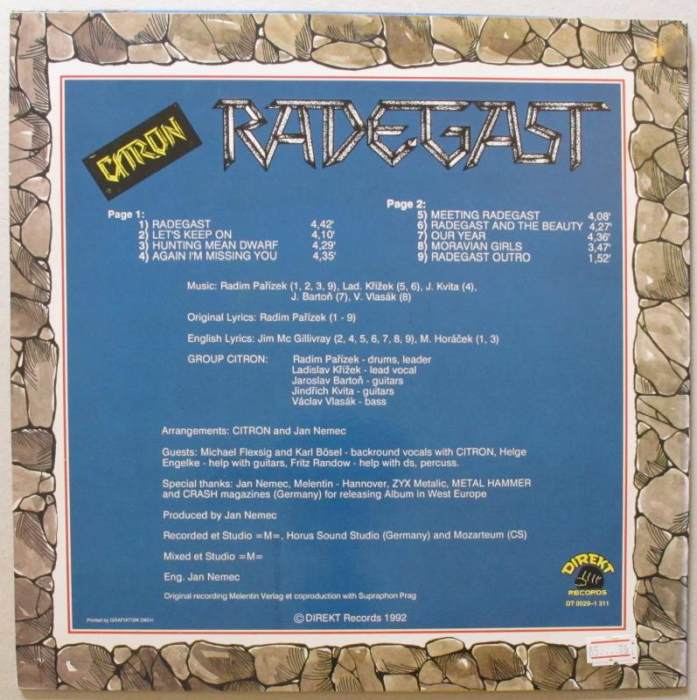 Citron plus L. Křížek - Radegast - Original English Recording