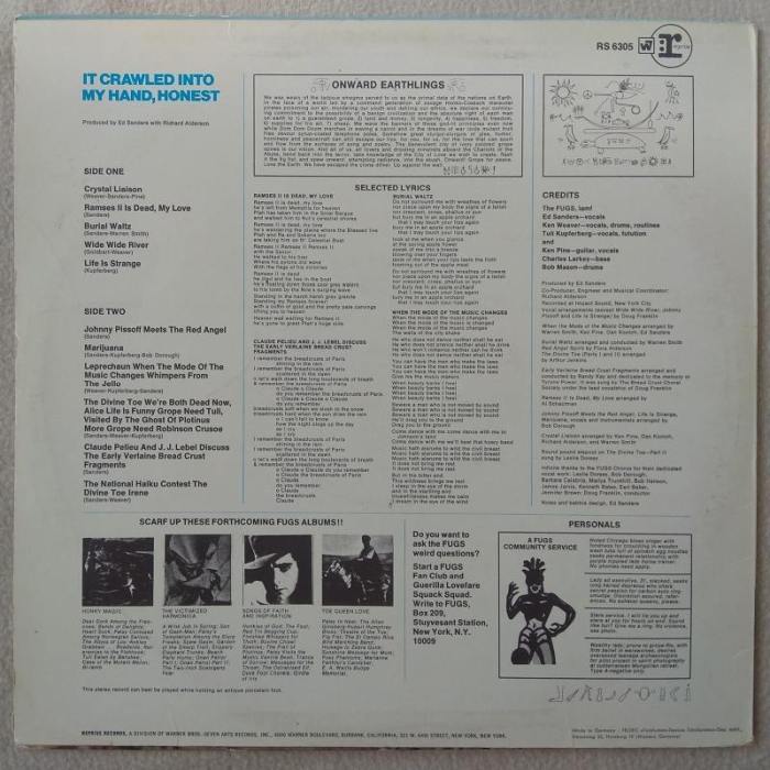 Fugs, The - It Crawled Into My Hand, Honest (LP)