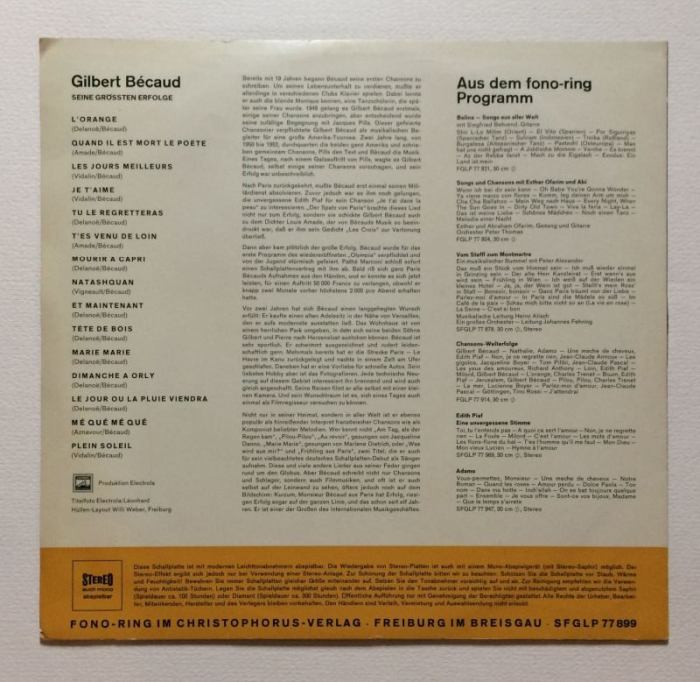 Gilbert Bécaud - Seine Größten Erfolge (LP)